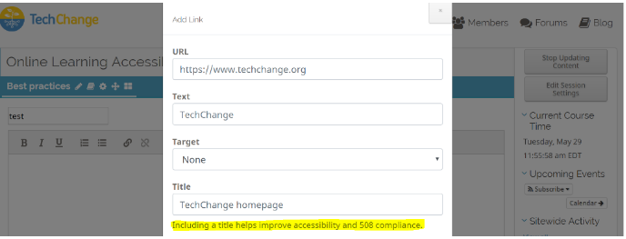 Accessibility Guidelines · TechChange Documentation