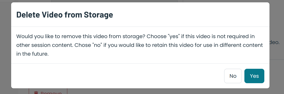 delete video from storage